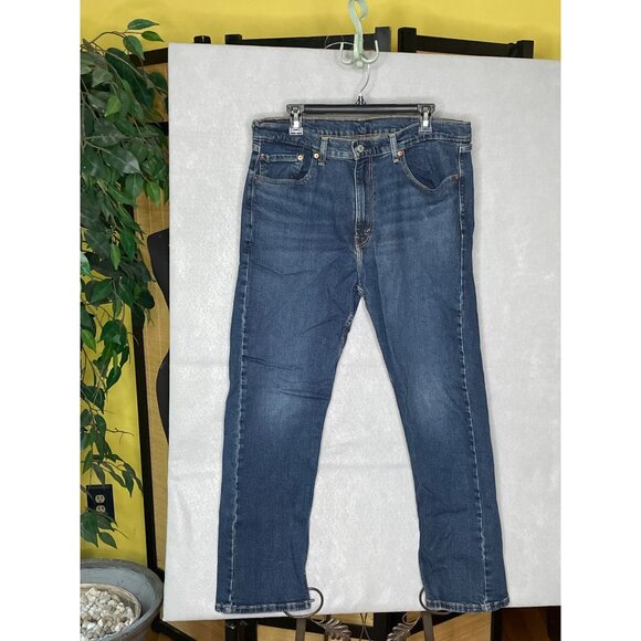 Levis Mens Denim Jeans W38 L30 Denim Cotton Elastane Blue Wash 501 Straight Fit - Picture 1 of 8